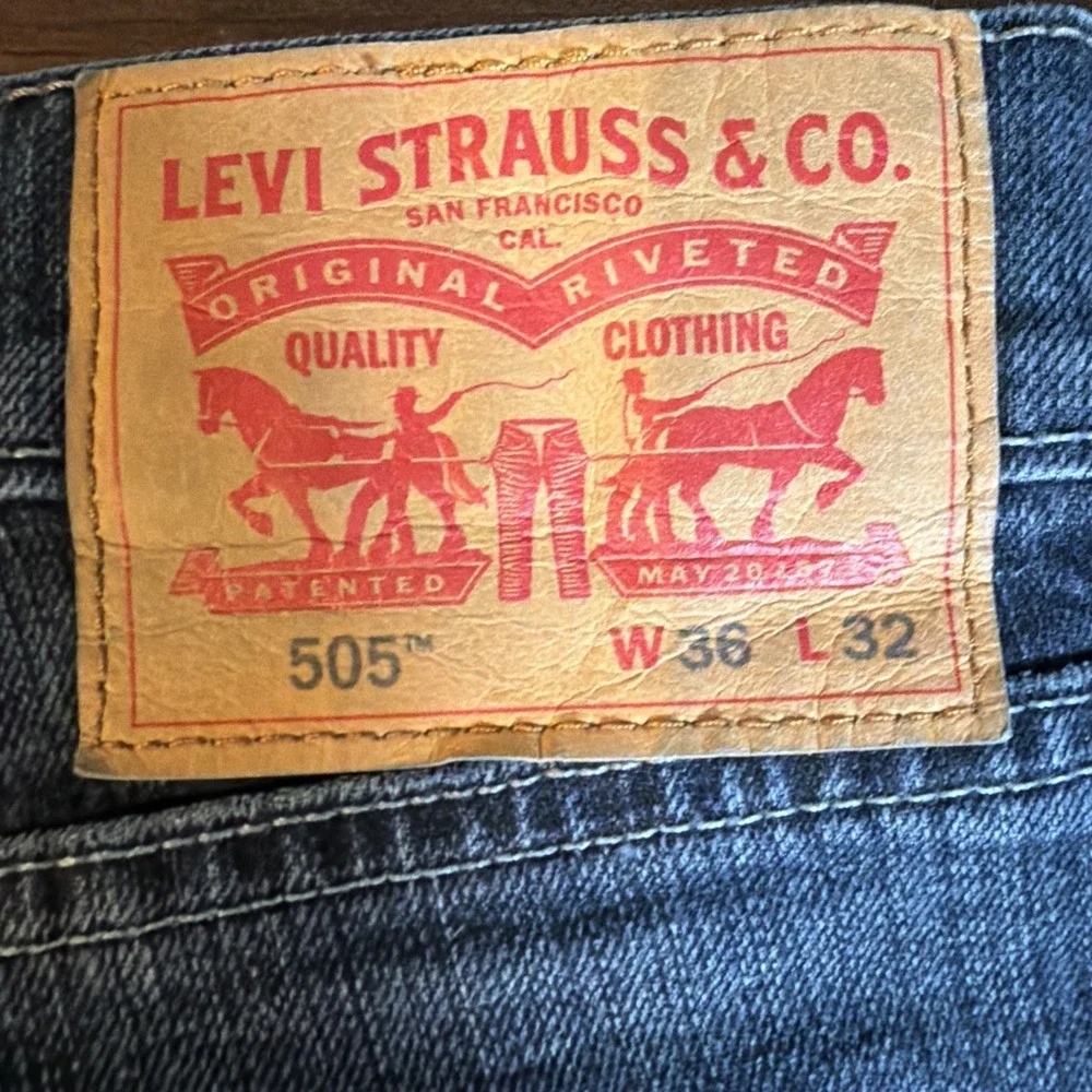 Levi's 505 Regular Fit Jeans Men's 36x32 Blue Denim Straight Leg